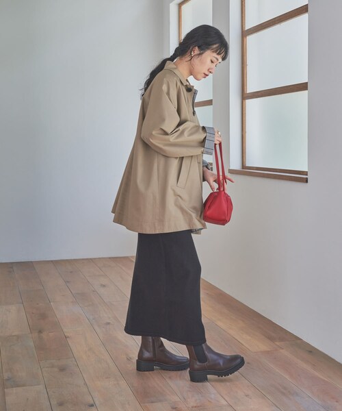 URBAN RESEARCH DOORS(アーバンリサーチドアーズ)の「『仁村紗和さん着用』『UR TECH 200日ニット』ストレートスカート(スカート・レディース・MOCHA/BLACK・M)」の10枚目の写真
