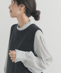 URBAN RESEARCH DOORS | ピンタックフリルスタンドカラーブラウス(シャツ/ブラウス)