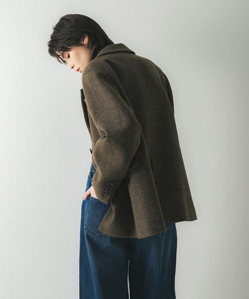 URBAN RESEARCH(アーバンリサーチ)の「ブリティッシュウールツイードジャケット(テーラードジャケット・レディース・L.GRAY/KHAKI・36/38)」の20枚目の写真