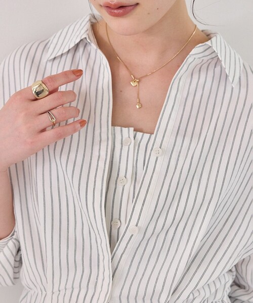 VIS（ビス）の「レイヤードストライプシャツ（シャツ/ブラウス・レディース・ホワイト/オフホワイト・F）」の14枚目の写真