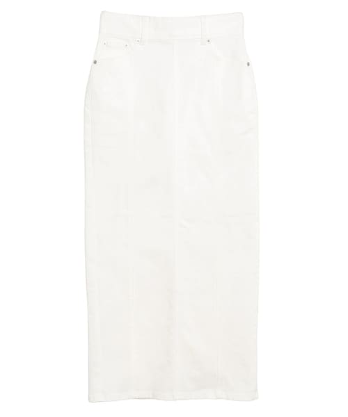 ELENDEEK（エレンディーク）の「DENIM I-LINE SK（スカート・レディース・オフホワイト/ブルー・01/02）」の2枚目の写真