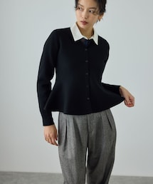 ROPE'（ロペ）の「ウール混ニットペプラムカーディガン/イージーケア・セットアップ対応（ニット/セーター）」