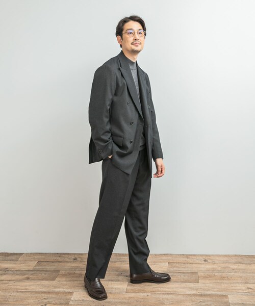 URBAN RESEARCH DOORS（アーバンリサーチドアーズ）の「LIFE STYLE TAILOR　ピンヘッドツイルストレッチ2タックパンツ（スラックス・メンズ・NAVY/CHARCOAL・S/M/L/XL）」の11枚目の写真