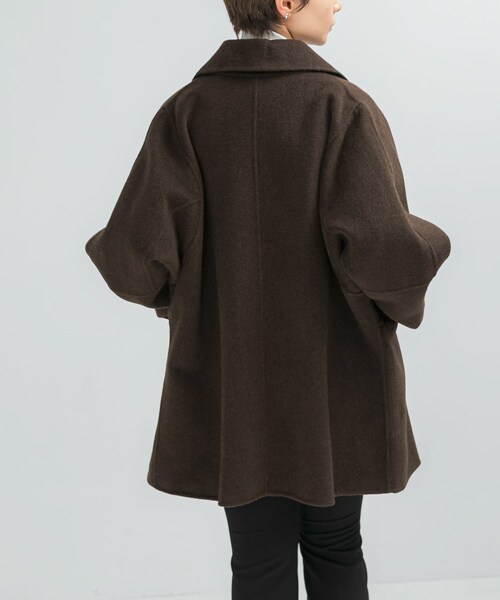 URBAN RESEARCH ROSSO（アーバンリサーチロッソ）の「『一部別注カラー』YENN　DOUBLE FACE PEA COAT（その他アウター・レディース・別注DNAVY/BROWN/CHARCOAL・FREE）」の9枚目の写真