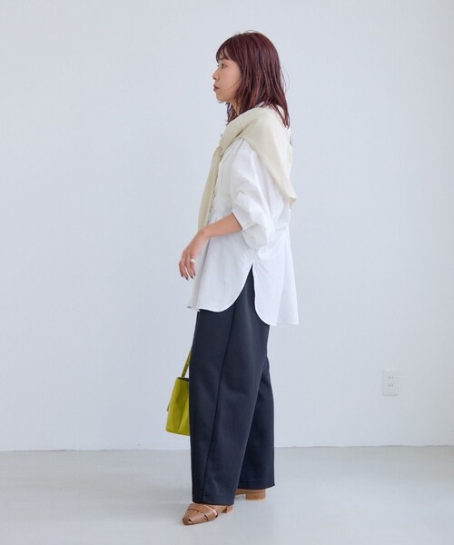 VIS（ビス）の「【WEB限定】ウエストタックシャツ（シャツ/ブラウス・レディース・ホワイト/ブルー系/ピンク/イエロー・F）」の11枚目の写真