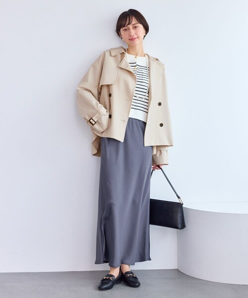 ROPE' PICNIC（ロペピクニック）の「ショート丈トレンチコート/撥水・花粉ガード（トレンチコート・レディース・ベージュ/カーキ/ネイビー・F）」の12枚目の写真