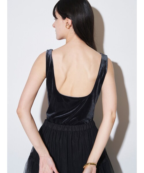 ELENDEEK（エレンディーク）の「VELOUR PAD TANK（タンクトップ・レディース・ネイビー/ブラウン/ベージュ・F）」の4枚目の写真