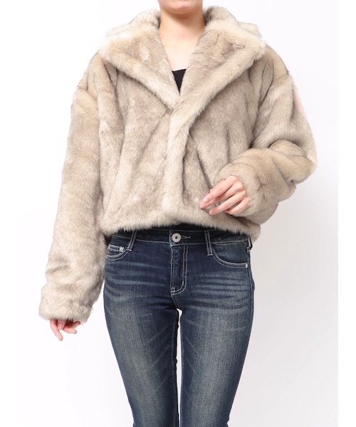 GYDA（ジェイダ）の「LUXE ECO FUR SHORT CO（その他アウター・レディース・グレー/ベージュ・F）」の14枚目の写真