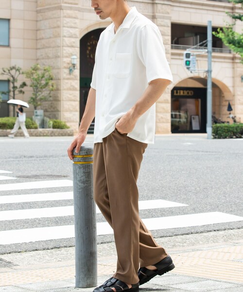 URBAN RESEARCH ROSSO（アーバンリサーチロッソ）の「『WEB限定』『セットアップ対応』パナマ風オープンカラー半袖シャツ（シャツ/ブラウス・メンズ・NAVY/WHITE/ICE GRAY/MOCHA/BLACK・M/L）」の11枚目の写真