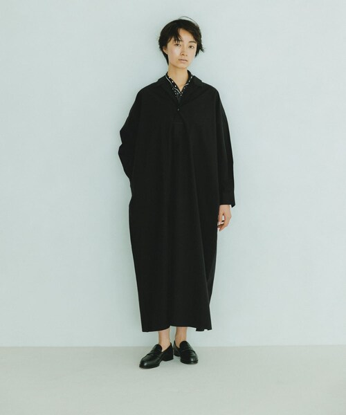 かぐれ（カグレ）の「『2サイズ展開』コットンシルクシャツワンピース（ワンピース・レディース・BEIGE/BLACK/PINK・0/1）」の8枚目の写真