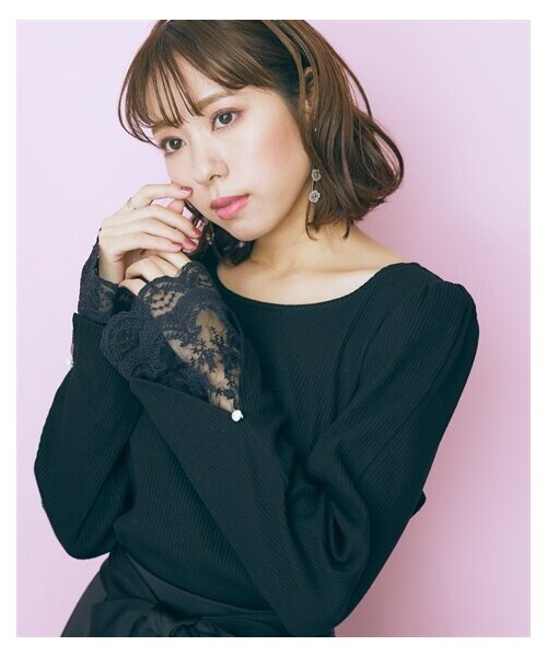 nissen（ニッセン）の「大きいサイズ  レースデザイントップス　marun（Tシャツ/カットソー・レディース・アイボリー/ラベンダー/黒/グレー・L/LL/3L/4L/5L/6L/8L/10L）」の17枚目の写真