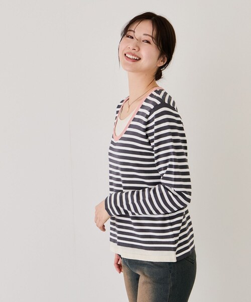 Jayro（ジャイロ）の「レイヤーニットプルオーバー（ニット/セーター・レディース・グレー系/ホワイト系/イエロー系・F）」の14枚目の写真