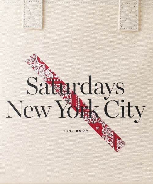 Saturdays NYC（サタデーズ ニューヨークシティ ）の「MIYAGIHIDETAKA x Saturdays NYC Bandana Slash Tote bag（トートバッグ・レディース・ブラック/レッド・F）」の7枚目の写真