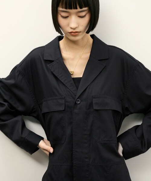 ADAM ET ROPE'（アダムエロペ）の「【Le Minor for ADAM ET ROPE'】別注 COMBINAISON AR（サロペット/オーバーオール・レディース・ブラウン/ネイビー・F）」の15枚目の写真