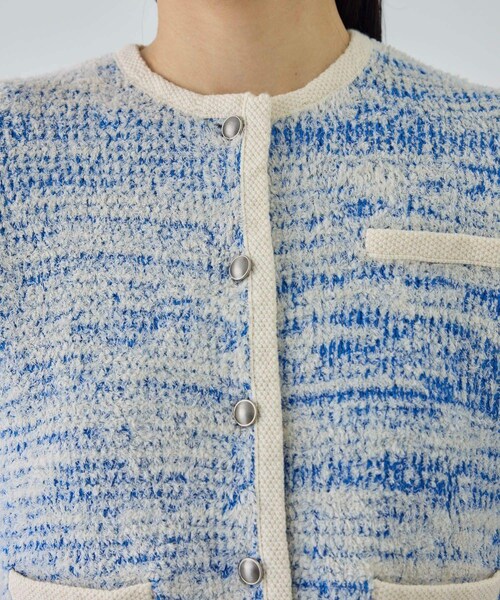 ROPE'（ロペ）の「ツイードニットショート丈カーディガン/イージーケア（カーディガン/ボレロ・レディース・キナリ/ブルー・F）」の18枚目の写真
