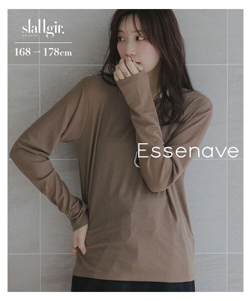 nissen（ニッセン）の「高身長　スラブシアートップス（トールサイズ）Essenave（Tシャツ/カットソー・レディース・オフホワイト/黒/ライトグレー/モカ・MTT/LTT/LLTT/3LTT/4LTT/5LTT）」の22枚目の写真