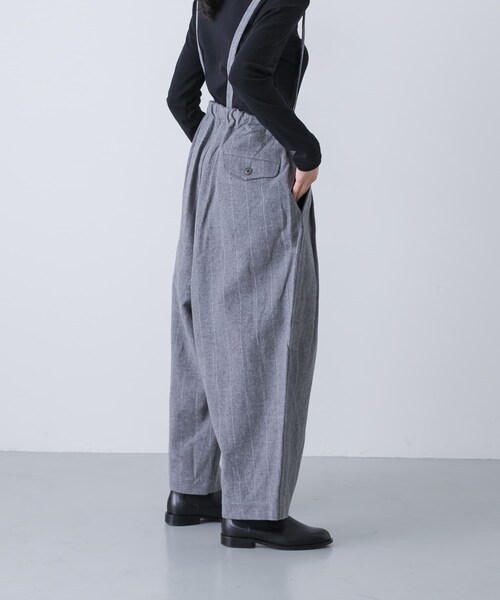 かぐれ（カグレ）の「HAVERSACK　C/Lピンストライプサロペットパンツ（サロペット/オーバーオール・レディース・Top grey・0）」の5枚目の写真