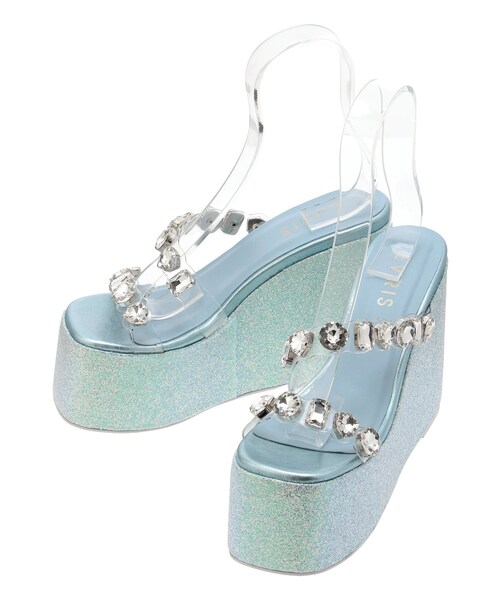 EVRIS（エヴリス）の「ビジュープラットフォームサンダル（サンダル・レディース・ブラック/ブルー/シルバー・S/M/L）」の5枚目の写真