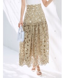 MERCURYDUO | カットワーク刺繍ティアードスカート(スカート)