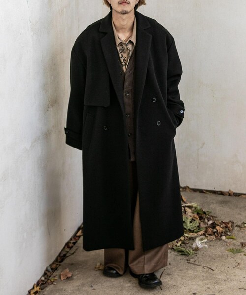 SENSE OF PLACE by URBAN RESEARCH(センスオブプレイスバイアーバンリサーチ)の「『わたべ×SOP』ダブルロングコート(チェスターコート・メンズ・GRAY/BLACK・M/L)」の14枚目の写真