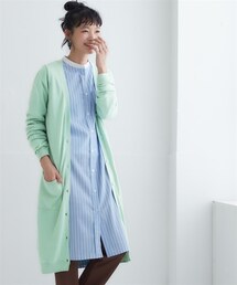nissen | 綿混シンプルロング丈ニットカーディガン（ＵＶカット・毛玉になりにくい）＜大きいサイズ有＞(カーディガン/ボレロ)