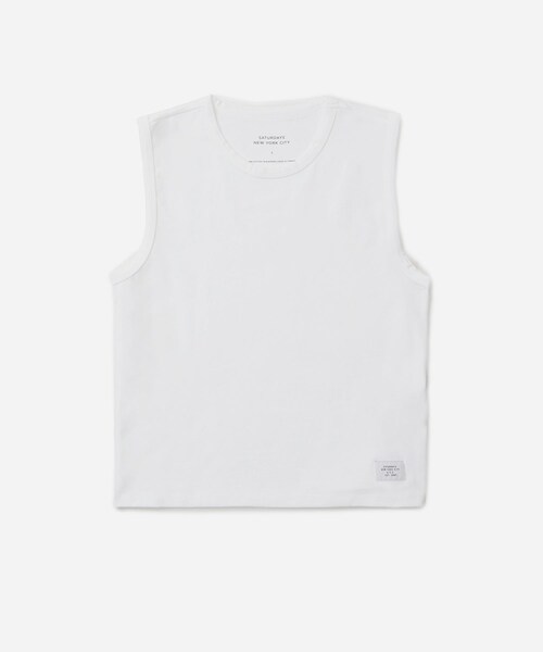 Saturdays NYC（サタデーズ ニューヨークシティ ）の「Martha Muscle Tank Top（タンクトップ・レディース・ホワイト/ネイビー/パープル・M/S）」の2枚目の写真
