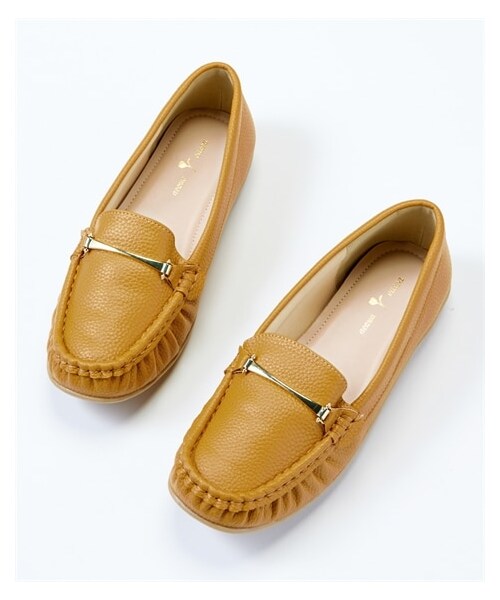 nissen（ニッセン）の「【ゆったり幅広】ビット付モカシン（低反発中敷）（ワイズ４Ｅ）（ローファー・メンズ・黒/グレージュ/シャンパンベージュ/ネイビー/ホワイト/マスタード/シルバー・M=23.0~23.5cm/4E/L=24.0~24.5cm/4E/LL=25.0~25.5cm/4E/3L=26.0~26.5cm/4E）」の6枚目の写真