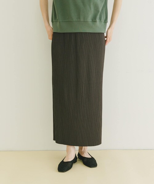 ITEMS URBANRESEARCH（アイテムズ アーバンリサーチ）の「セルフカットプリーツスカート（スカート・レディース・BEG/GRN/CHA・FREE）」の7枚目の写真