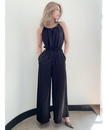 GYDA | サテンサイドオープンロンパース(つなぎ/オールインワン)