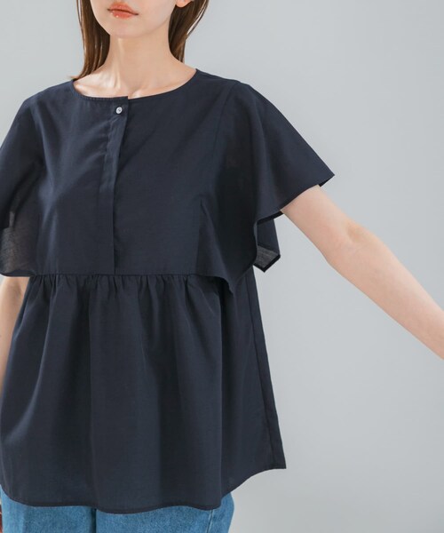 URBAN RESEARCH ROSSO（アーバンリサーチロッソ）の「『WEB限定』『UR TECH Smart Linen Touch』フレアスリーブブラウス（シャツ/ブラウス・レディース・B/STRIPE/NAVY/LIGHT PINK・Free）」の11枚目の写真