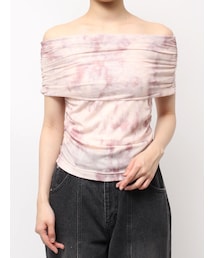 CALNAMUR | アブストラクトパターンチュールオフショル(キャミソール)