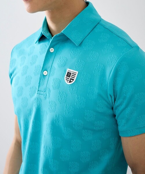 ロゴジャガードジャージー半袖シャツ/UV・吸水