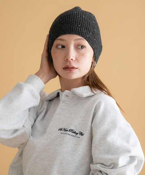URBAN RESEARCH Sonny Label（アーバンリサーチサニーレーベル）の「スパンコールラメニット帽（ニットキャップ/ビーニー・レディース・グレー/チャコール・one）」の15枚目の写真