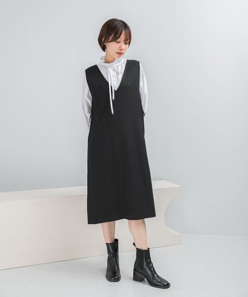 URBAN RESEARCH ROSSO（アーバンリサーチロッソ）の「『UR TECH』　 ジャンパーワンピース（ワンピース・レディース・BEIGE/MOCHA/BLACK・36/38）」の13枚目の写真