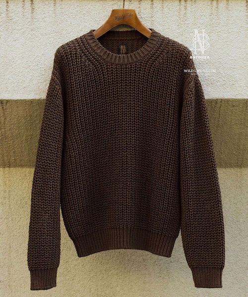 ADAM ET ROPE'（アダムエロペ）の「【BATONER for WILD LIFE TAILOR】EX MIXED COLOR SIGNATURE CREW NECK（ニット/セーター・メンズ・ダークブラウン/ネイビー・2/3/4）」の9枚目の写真
