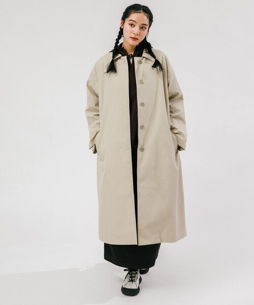 EKAL（エカル）の「T/Cツイルステンカラーコート（ステンカラーコート・レディース・アイボリー/カーキ/ベージュ・One）」の4枚目の写真
