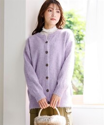 nissen | ふんわり柔らかシャギービッグシルエットキーネックカーディガン(ニット/セーター)