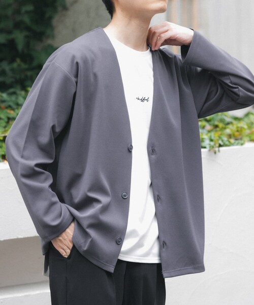 ITEMS URBANRESEARCH(アイテムズ アーバンリサーチ)の「UVカット梨地カーディガン+刺繍Tシャツセット(楽着シリーズ)(カーディガン/ボレロ・メンズ・BLACK/CHARCOAL/BEIGE/BLUE・M/L)」の22枚目の写真