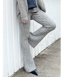 GYDA | 【SETUP着用可】メランジヤーンフレアーニット パンツ(その他パンツ)