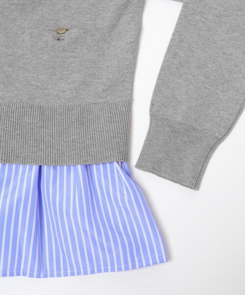 ITEMS URBANRESEARCH（アイテムズ アーバンリサーチ）の「シャツレイヤーニットカーディガン（ニット/セーター・レディース・OFF/NVY/GRY・Free）」の20枚目の写真
