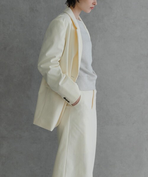 URBAN RESEARCH（アーバンリサーチ）の「トリコットコーデュロイジャケット（テーラードジャケット・レディース・BROWN/OFF WHITE・FREE）」の9枚目の写真