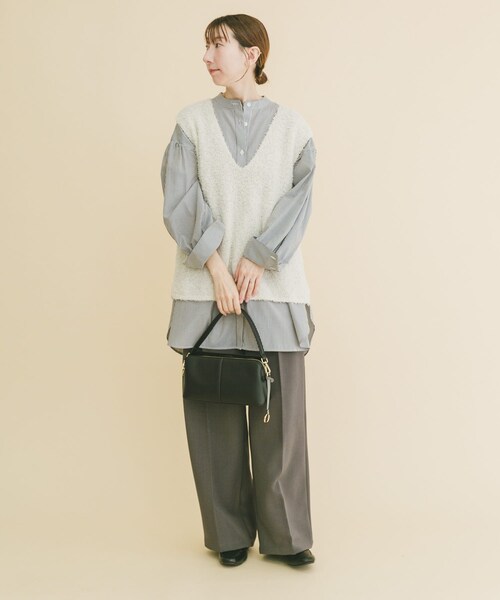 ITEMS URBANRESEARCH(アイテムズ アーバンリサーチ)の「リボンヤーンベスト(ニット/セーター・レディース・OFF/BLK/CHA・Free)」の8枚目の写真
