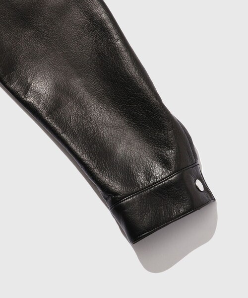 ADAM ET ROPE'（アダムエロペ）の「【A LEATHER/エーレザー】RUCKER JACKET(STANDARD)（ライダースジャケット・メンズ・ブラック・1/2/3）」の8枚目の写真