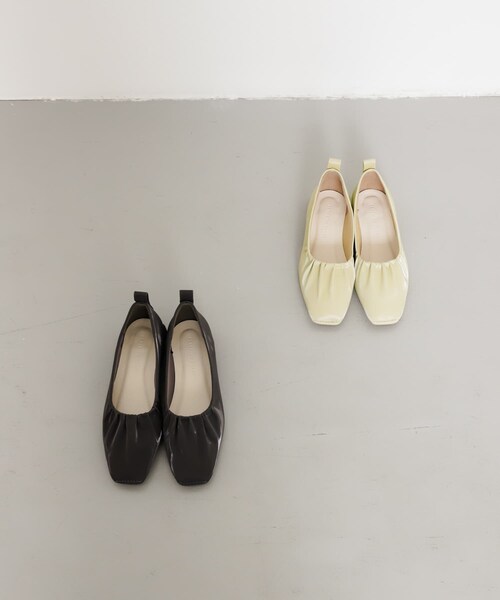 SENSE OF PLACE by URBAN RESEARCH（センスオブプレイスバイアーバンリサーチ）の「シャイニーギャザーフラットシューズ（パンプス・レディース・YELLOW/BLACK/CHARCOAL・S/M/L）」の21枚目の写真