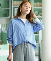 SMILE LAND | ＜大きいサイズ＞ゆるシルエットストライプシャツ(シャツ/ブラウス)