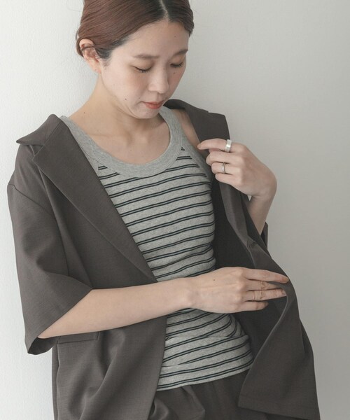 URBAN RESEARCH Sonny Label（アーバンリサーチサニーレーベル）の「Miller　パネルリブアスレチックタンクトップ（タンクトップ・レディース・30BLU-W2/31WHT-GN/50BLK-W3/52GRY-BB・One）」の12枚目の写真
