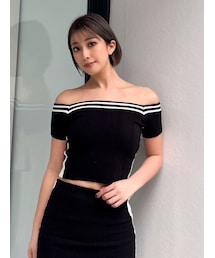 GYDA | 【SET着用可】2WAYオフショルラインニットTOPS(ニット/セーター)