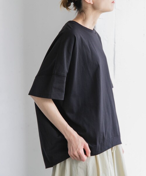 URBAN RESEARCH DOORS(アーバンリサーチドアーズ)の「FORK&SPOON コクーンショートスリーブTシャツ(Tシャツ/カットソー・レディース・OFF/BLACK/PURPLE・1)」の18枚目の写真