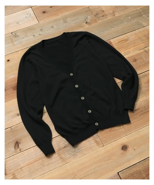 nissen（ニッセン）の「洗える綿１００％ニットカーディガン（ハイゲージ）【大きいサイズ有】（カーディガン/ボレロ・メンズ・グリーン系/ネイビー/チャコール/黒/カーキ/グレージュ/ダークブルー・M/L/LL/3L/4L/5L/6L/8L/10L）」の9枚目の写真