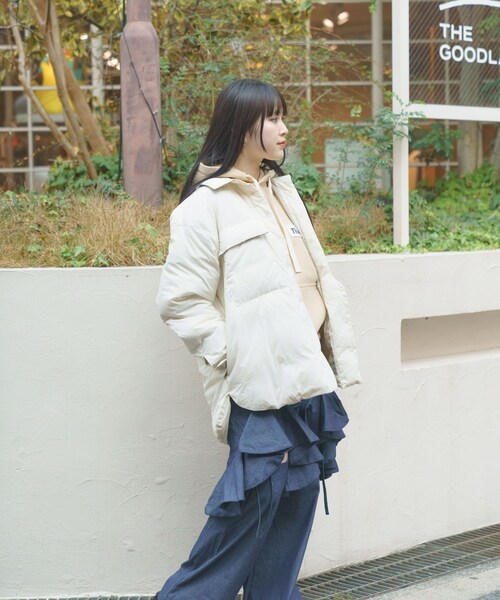 THE GOODLAND MARKET（ザグッドランドマーケット）の「KWD　LIGHT DOWN SHIRTS JACKET（その他アウター・レディース・Ivory/Navy/L.Yellow・FREE）」の9枚目の写真